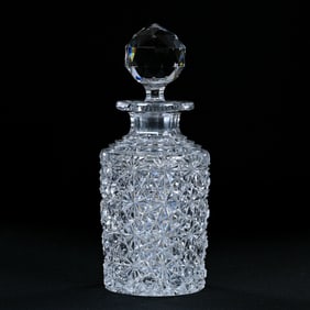 Cologne Bottle, American Brilliant Cut Glass, Russian Pattern With Clear Cut Buttons
