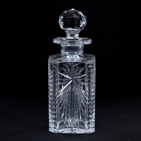 Square Decanter, BPCG, Star Design With Notched Corners