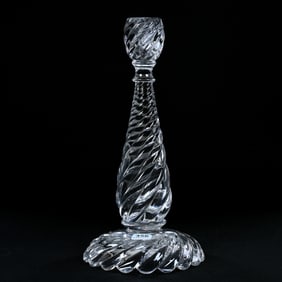 Candlestick, American Brilliant Cut Glass, Swirled Pillar Pattern, Superb Quality Blank