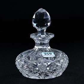 Cologne Bottle, American Brilliant Cut Glass, Signed Hawkes Pattern D