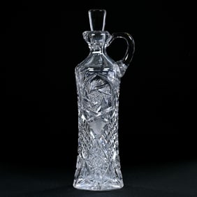 Whiskey Bottle With Handle, American Brilliant Cut Glass