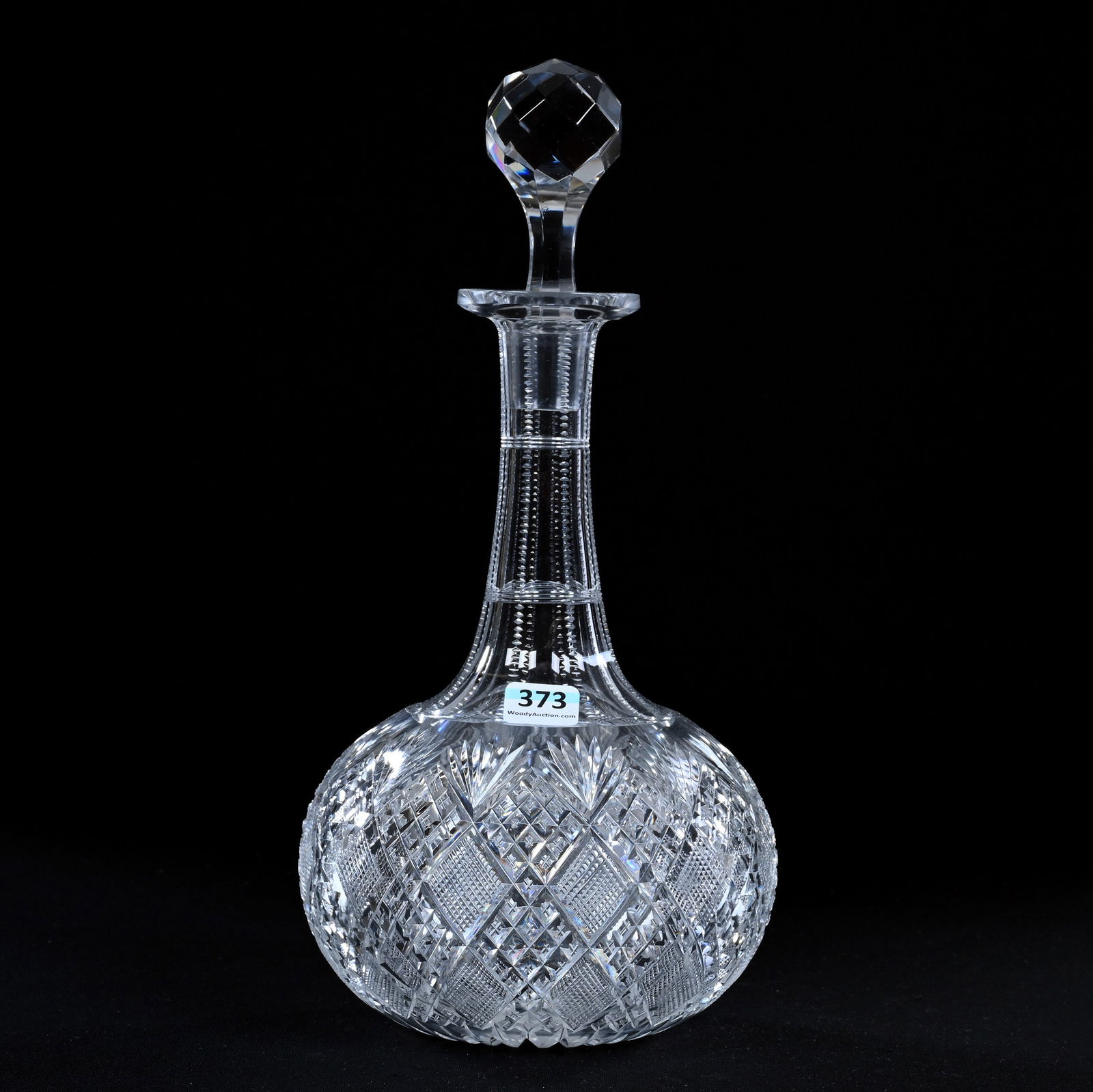 Decanter, American Brilliant Cut Glass, Strawberry Diamond, Pattern #28 By Dorflinger (1 of 3)