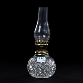 Kerosene Lamp, BPCG, Crosscut Diamond And Fan Motif