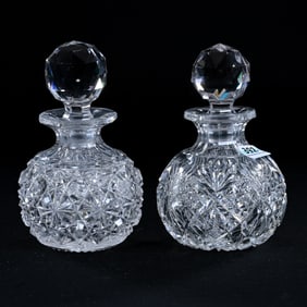 (2) Cologne Bottles, American Brilliant Cut Glass