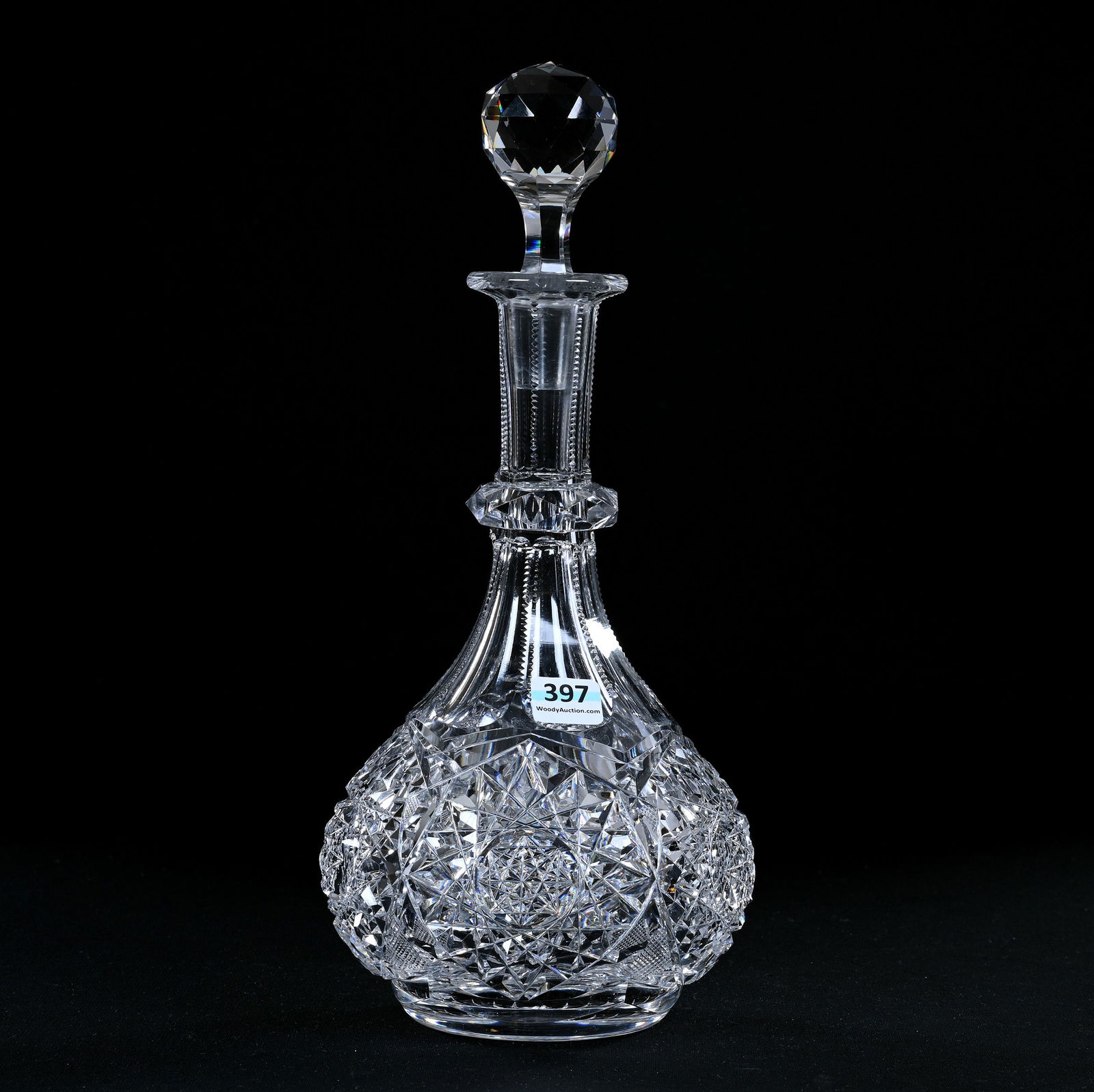 Decanter, American Brilliant Cut Glass, Signed Egginton Orleans Pattern (1 of 3)