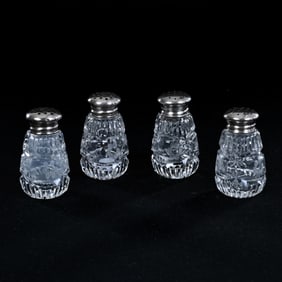 (4) Individual Salt Shakers, American Brilliant Cut Glass Late Period