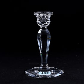 Miniature Candlestick, American Brilliant Cut Glass, Six-Sided, Flute Pattern With St. Louis Diamond