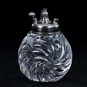 Perfume Lamp, Unmarked Baccarat, Clear Swirl Pattern