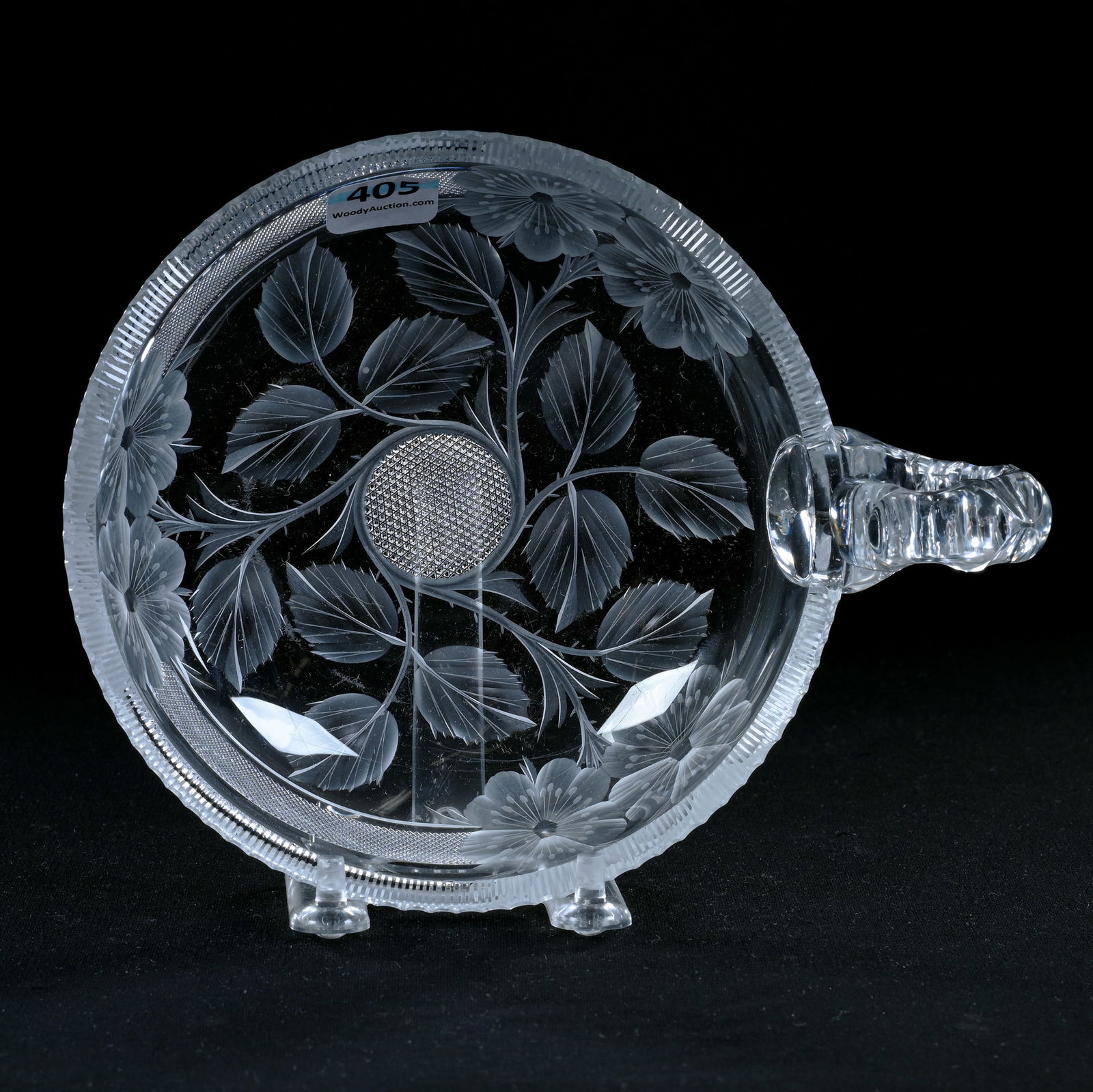 Handled Nappy, American Brilliant Cut Glass, Signed Tuthill Rosemere Pattern (1 of 2)
