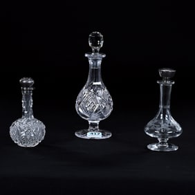 (3) Perfume Bottles, American Brilliant Cut Glass