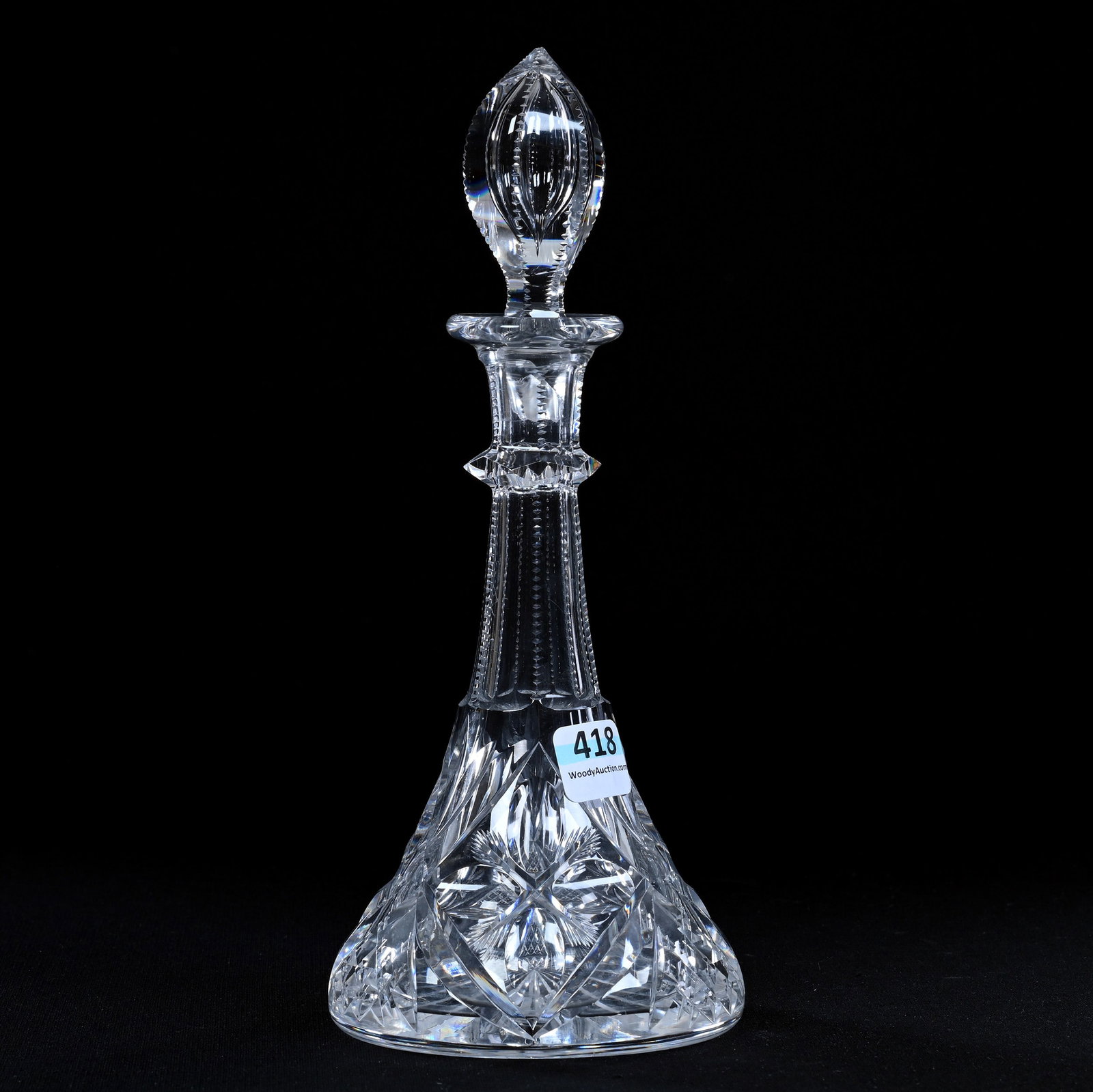 Cordial Decanter, American Brilliant Cut Glass, Signed Libbey, Four Petal Diamond With Crosscut (1 of 4)