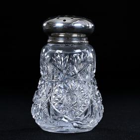 Small Sugar Shaker Or Large Salt Shaker, American Brilliant Cut Glass