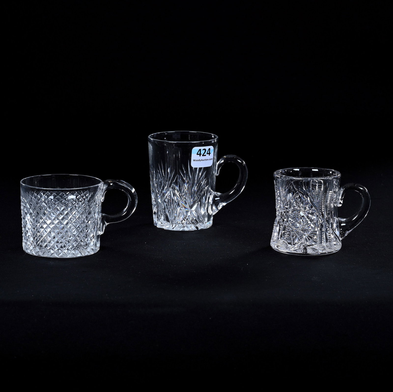 (3) Assorted Mugs, American Brilliant Cut Glass (1 of 4)