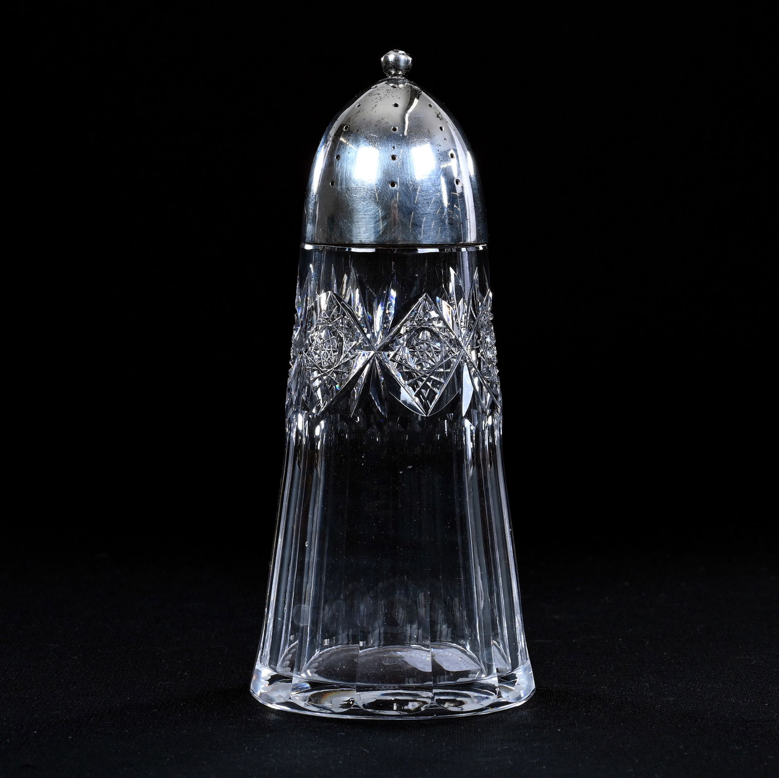 Sugar Shaker, American Brilliant Cut Glass, Signed Sinclaire Flute, Hobstar And Fan Pattern (1 of 4)