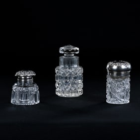 (3) Bottles, American Brilliant Cut Glass