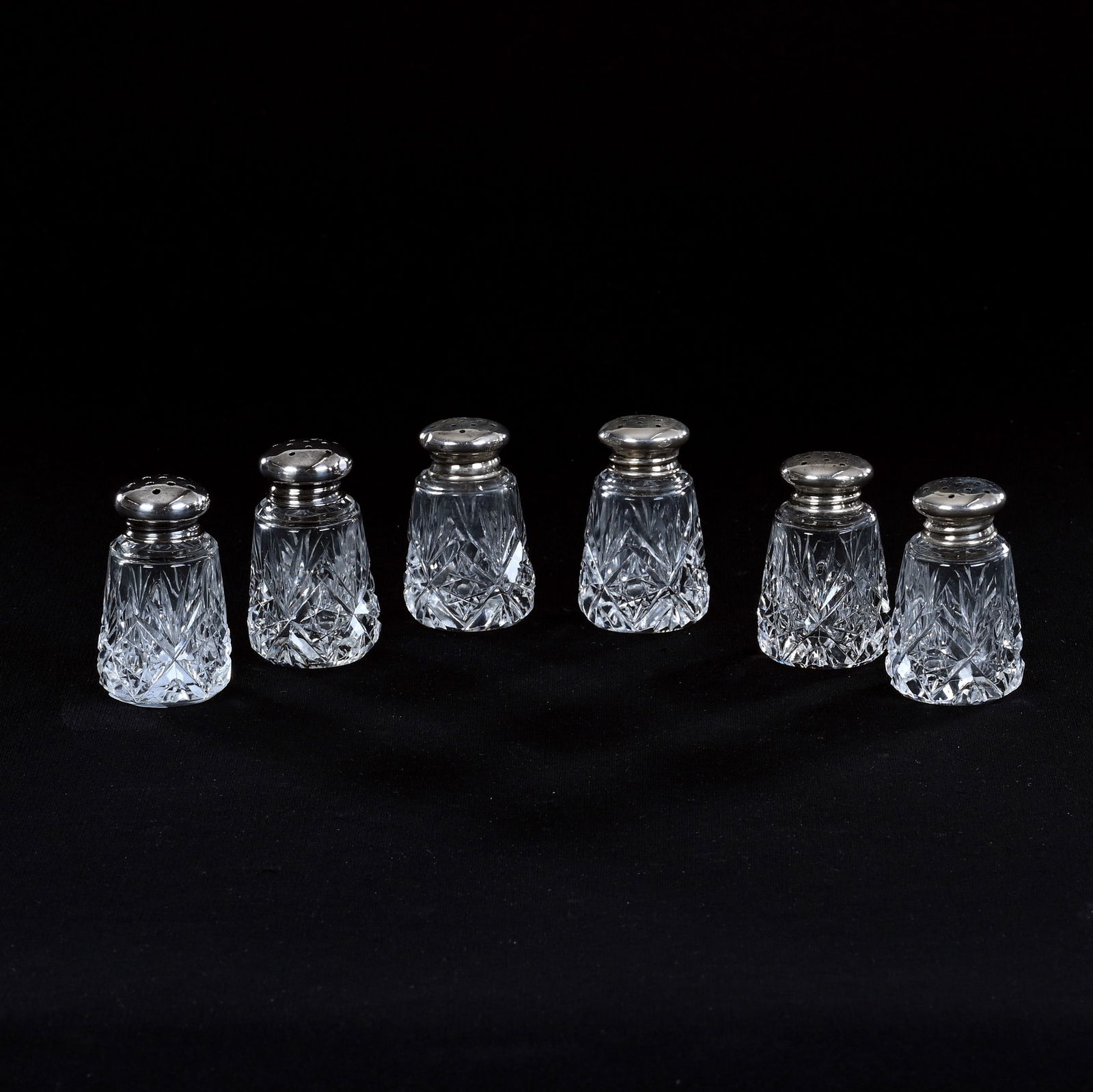 (3) Matched Pairs Of Salt And Pepper Shakers With Sterling Tops Marked Webster (1 of 4)
