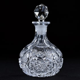 Perfume Bottle, American Brilliant Cut Glass, Monarch Pattern By J. Hoare