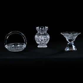 (3) Items, Cut Glass