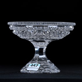 Compote, American Brilliant Cut Glass, Crosscut Diamond Motif