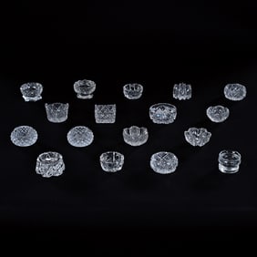 (17) Assorted Salt Dips, American Brilliant Cut Glass
