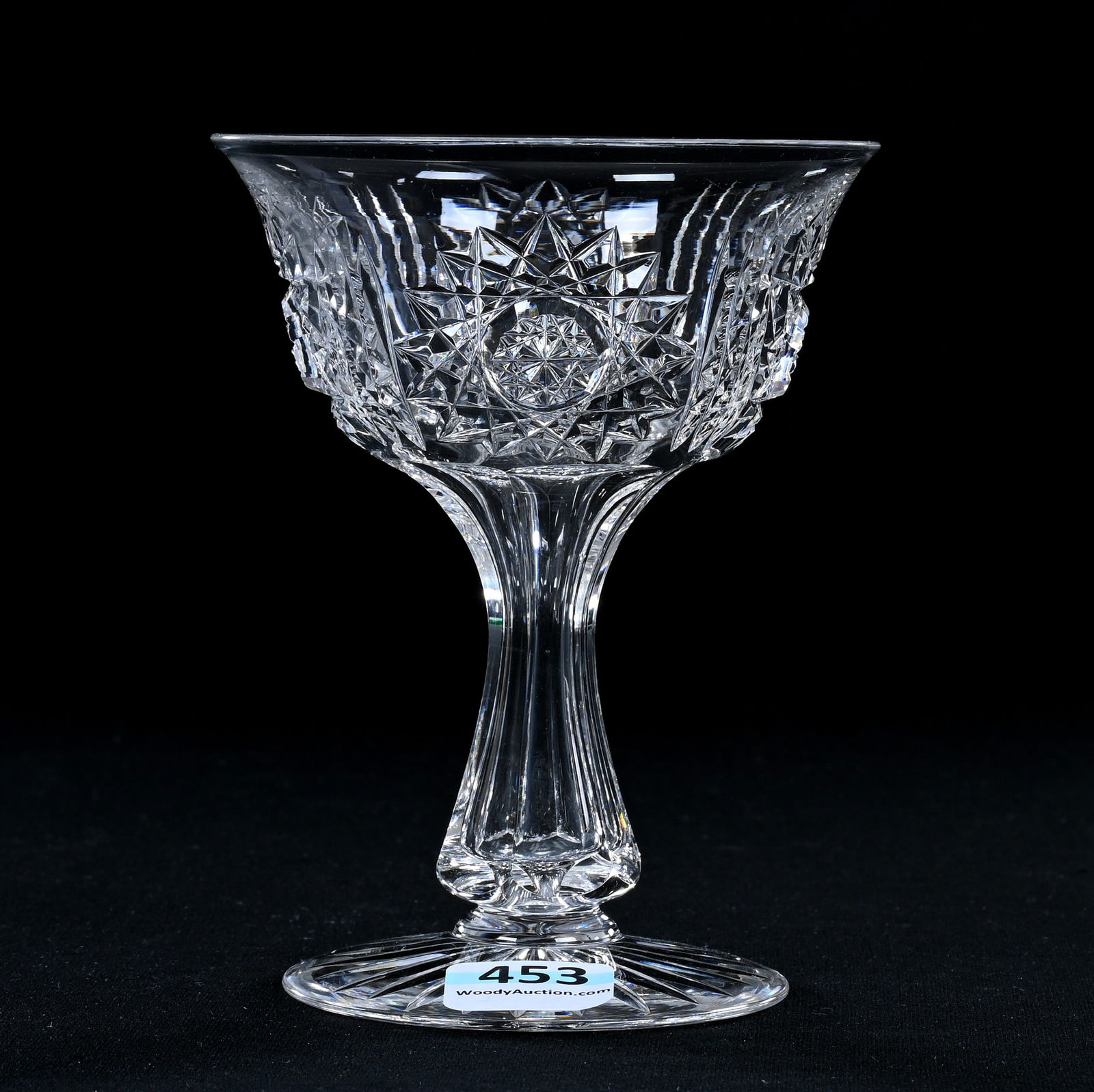 Champagne Stem, Hollow Stem, American Brilliant Cut Glass, Hobstar And Prism Motif (1 of 3)