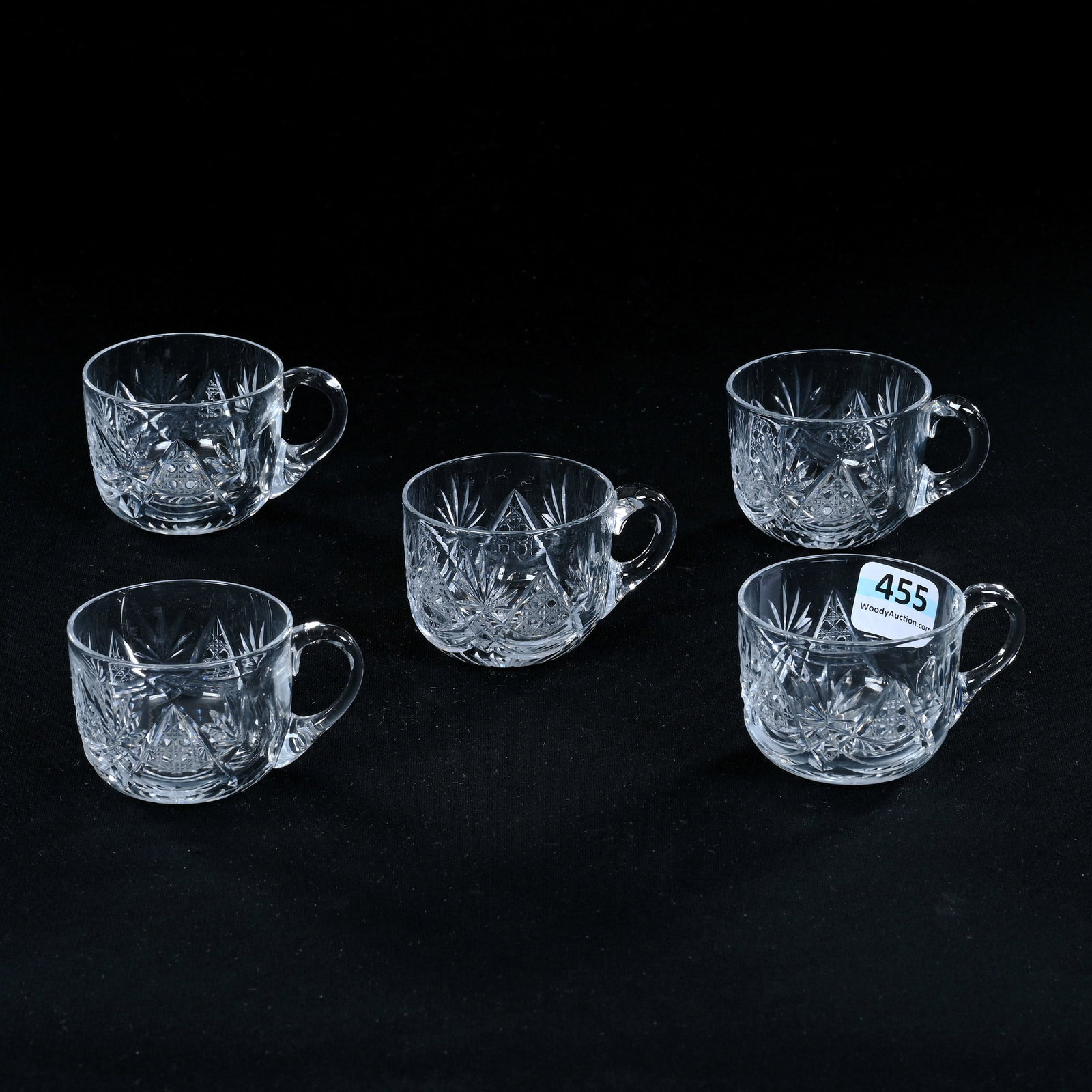 (5) Small Punch Cups, BPCG, Cane, Miter And Fan Motif (1 of 3)
