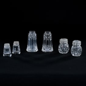 (3) Pair Salt And Pepper Shakers, All Glass