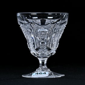 Pedestal Punch Cup, American Brilliant Cut Glass, Signed Hawkes Panel Pattern, Very Rare