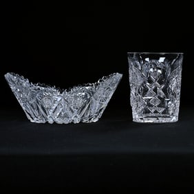 (2) Items, American Brilliant Cut Glass