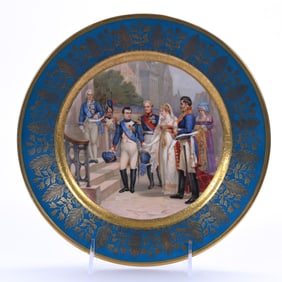 Plate Marked Venezia, Scene Featuring Napoleon Receiving Queen Louise Of Prussia At Tilsit