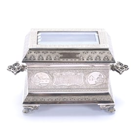 Jewel Casket Marked Tufts #2543 Silverplate