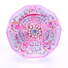 Paperweight Attributed To Caithness White Friars, Dated 1983