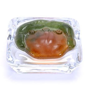 Paperweight Signed Daum France, Pate De Verre Art Glass