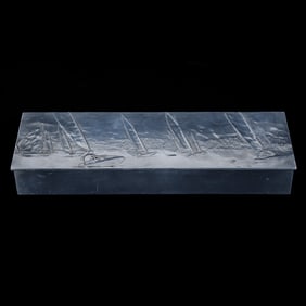 Vanity Box Marked "Wendell August Forge #276", Hand Hammered Solid Aluminum
