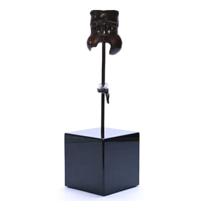 Metal Sculpture By A. Palos (Jose Antonio Palos Cardenas), Bronze Mounted On Heavy Ebony Base