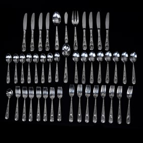 Stainless Flatware Set Marked Rogers Brothers Taos Pattern, 44 Piece Set