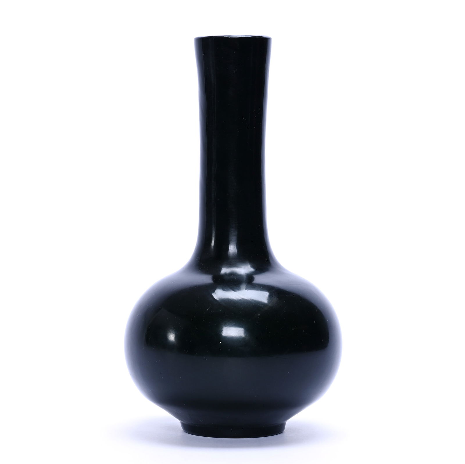 Vase, Solid Black Art Glass, Polished Pontil Base (1 of 2)