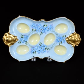 Egg Plate Marked A. K. Limoges