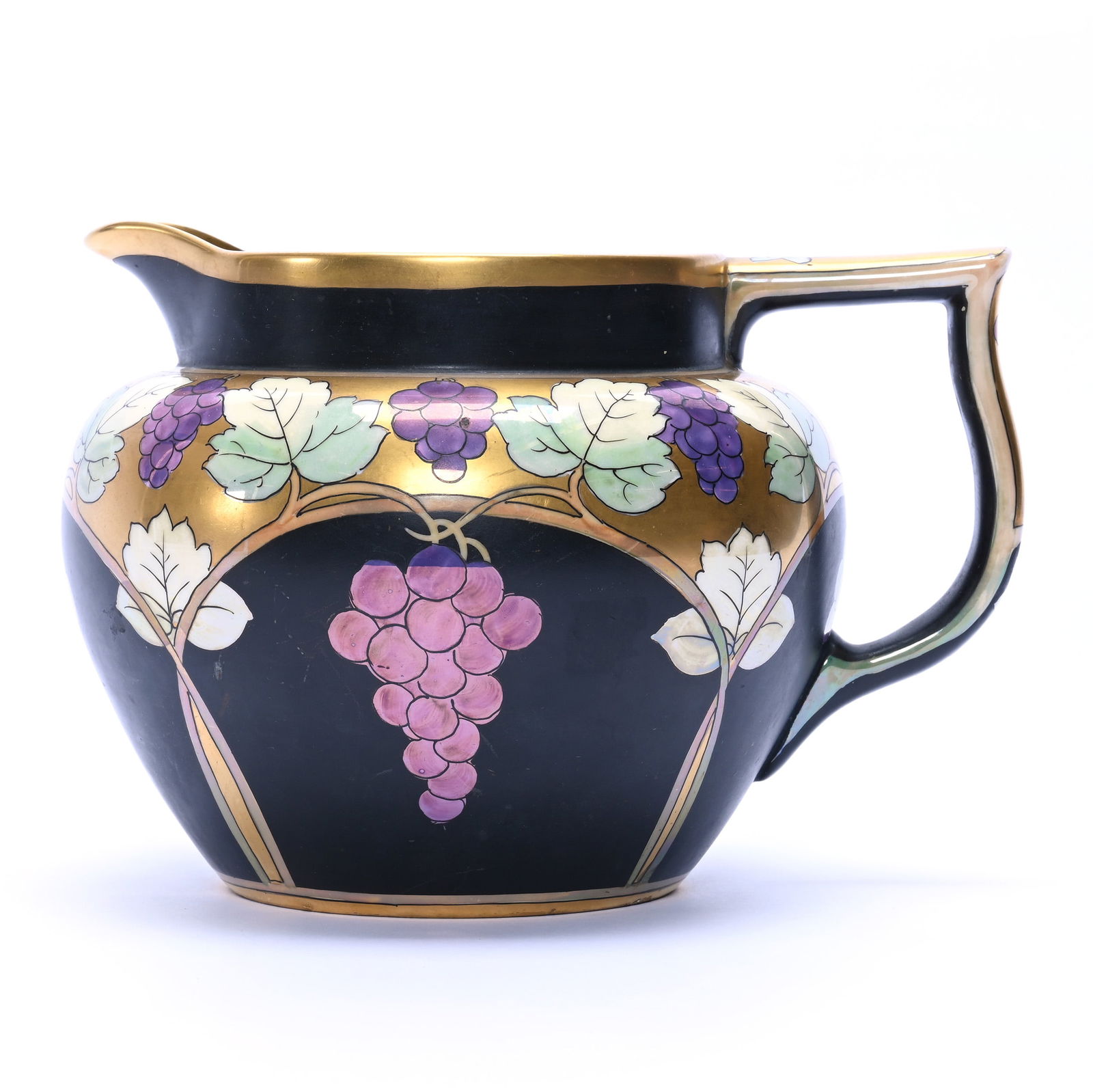 Pitcher Marked Pickard And Lenox Belleek, Luster Grapes And Leaves Pattern (1 of 4)
