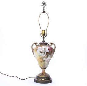 Table Lamp, Nippon Pedestal Vase Converted To Lamp
