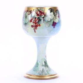 Chalice Marked J. P. Limoges, Hand Painted Currant Decor