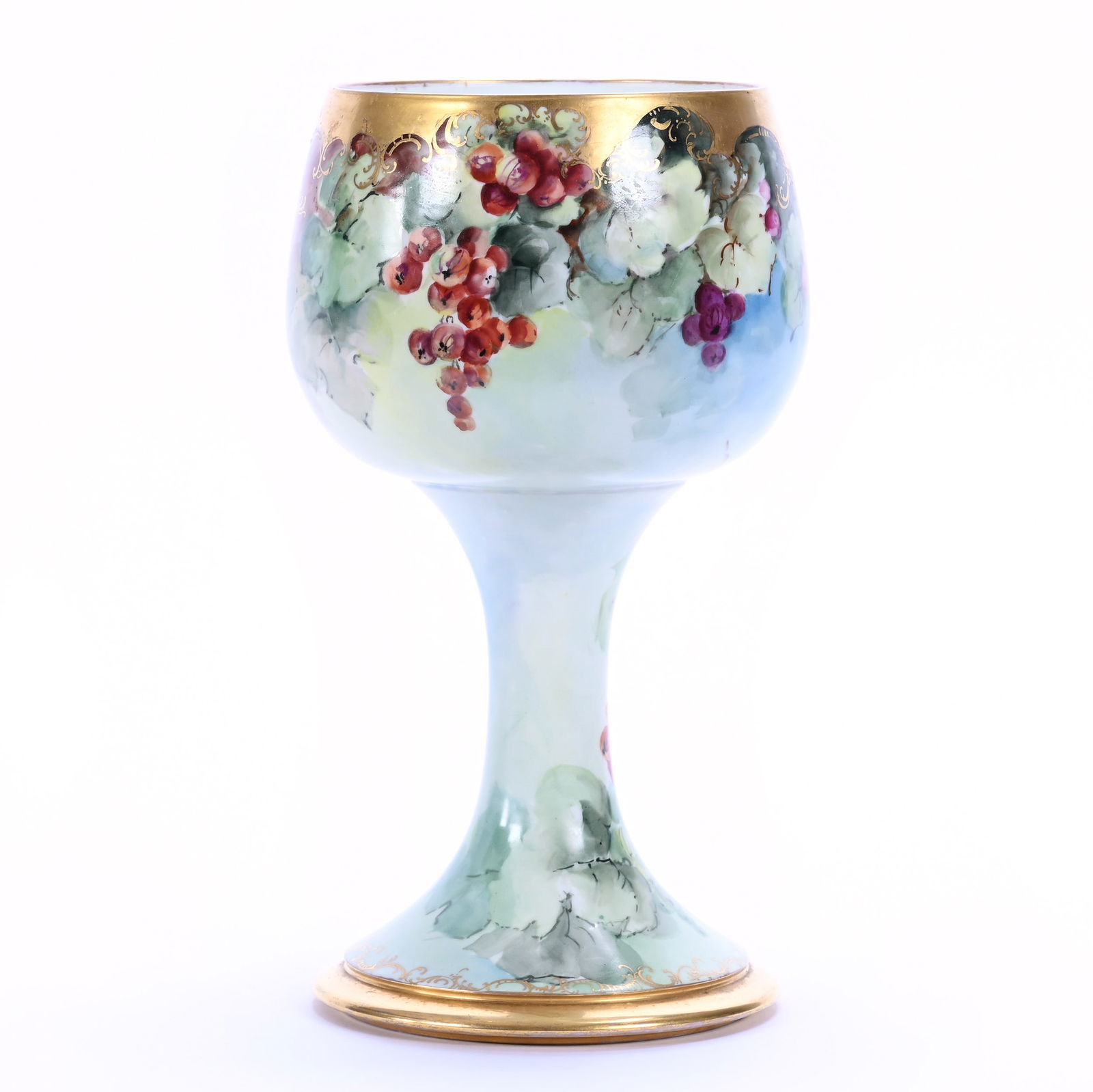 Chalice Marked J. P. Limoges, Hand Painted Currant Decor (1 of 3)
