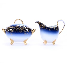 Creamer And Sugar Set, Unmarked Limoges Style