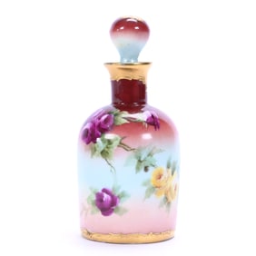 Perfume Bottle Marked W. G. Limoges, Brown And Blue Tones