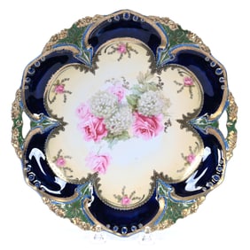Cake Plate Marked R.S. Prussia, Point And Clover Mold
