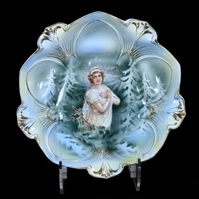 Bowl Marked R.S. Prussia, Winter Season Portrait