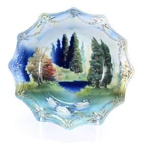 Bowl Marked R.S. Prussia, Winter Season Portrait