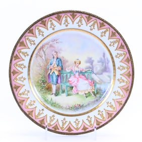 Plate Marked Sevres, Hand Painted Classic Courting Scene