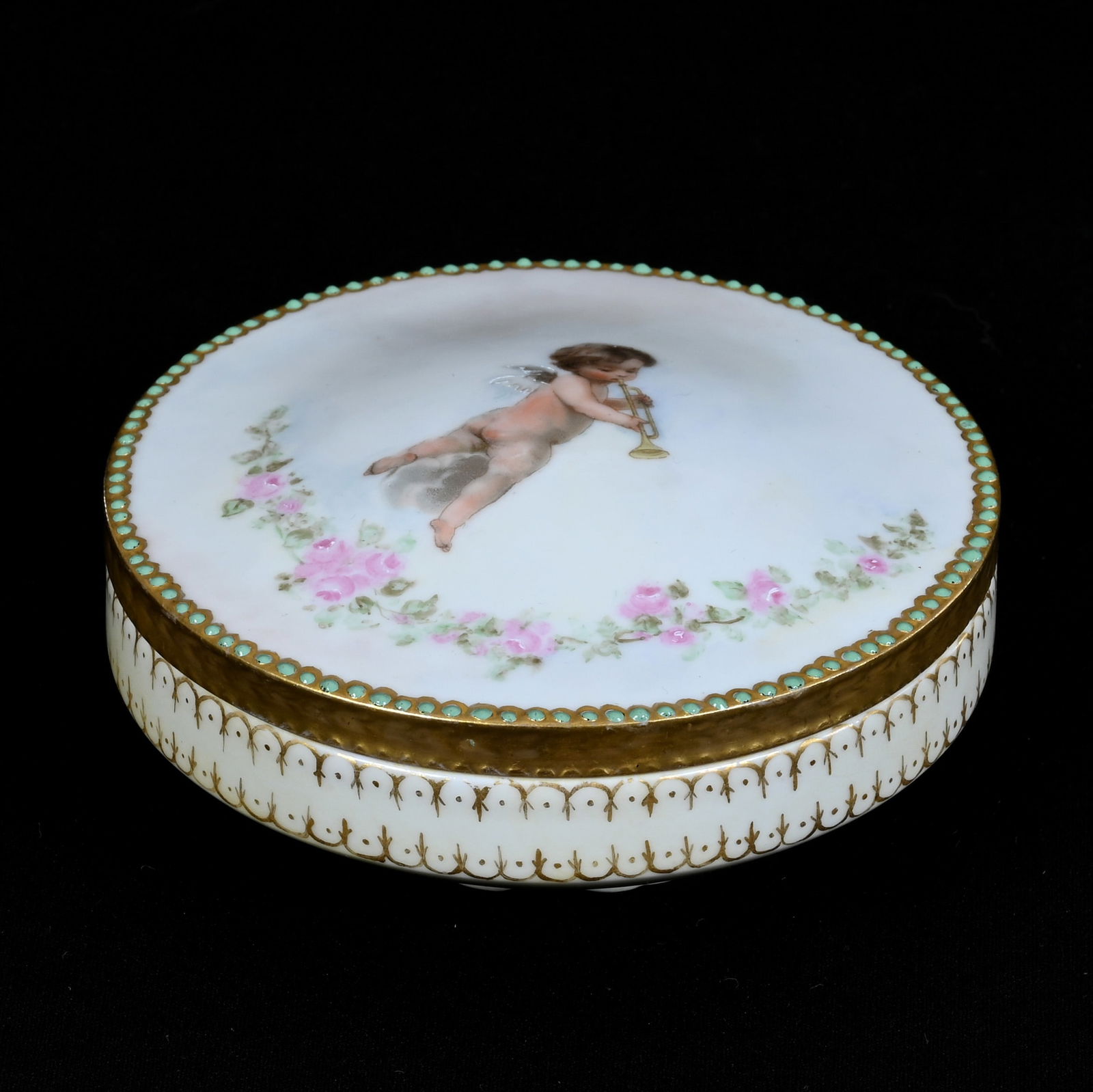 Round Covered Box, Marked Haviland Limoges (1 of 3)