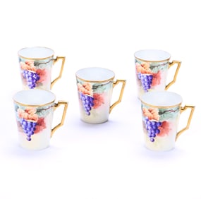 (5) Mugs, Marked Selb Bavaria, Hand Painted Vintage Decor